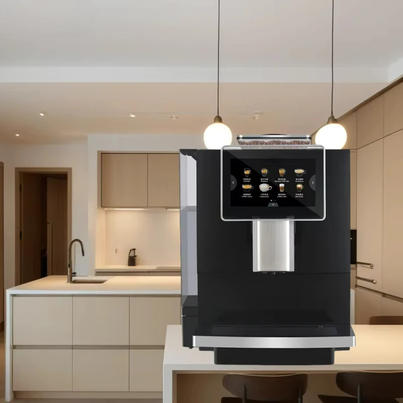 

Автоматический торговый автомат для кофе, работа с сенсорным экраном, оборудование для производства кофе и молочного кофе в один клик