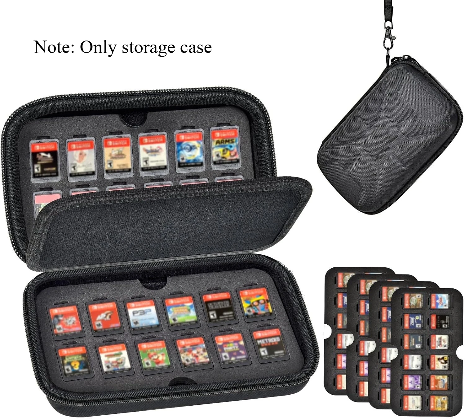 Storage Bag for Switch Game Card Case for Nintendo 72 Game Cards & 144 Micro SD SDXC SDHC TF Cards, Large Capacity (Bag Only)