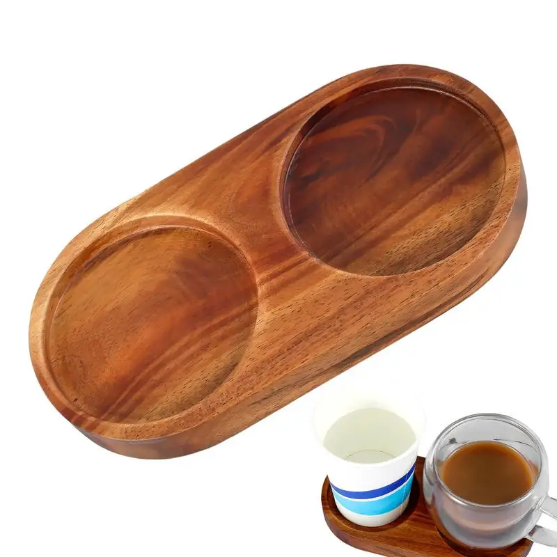 Salt And Pepper Grinder Tray Heat Resistant Shatter Proof Pepper Mil Tray Salt Shaker Stand Wood Kitchen Storage Holder Pot Tray