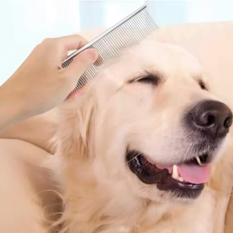 Edelstahl-Tierpflegekamm für Katzen und Hunde - Haarentfernungs- und Massage-Tool in 3 Größen - Essentielles Zubehör zur Tierhaarreinigung – Detail 6