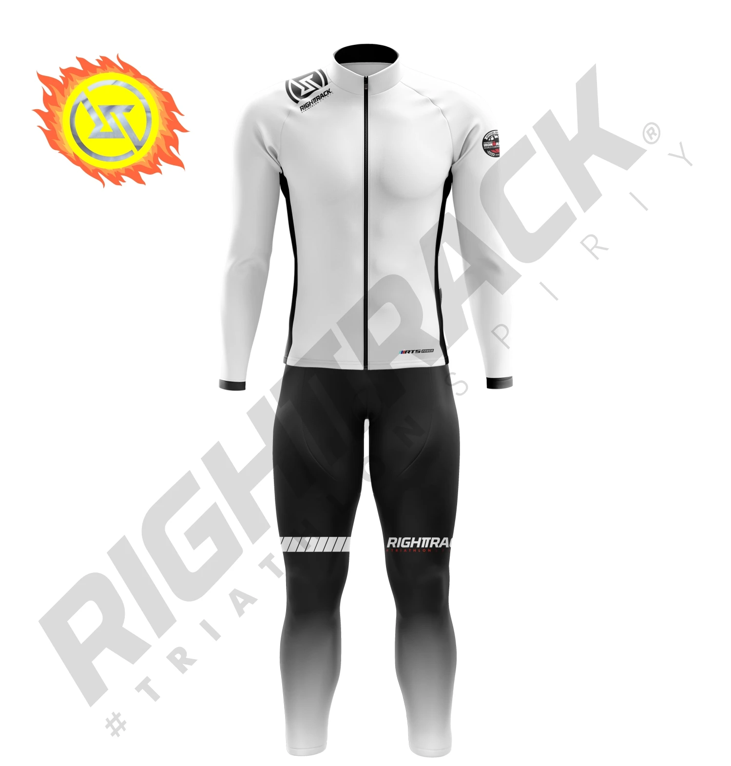 New RIGHTTRACK Winter Trisuit Thermal Fleece Long Sleeve Skinsuit Skiing Cycling Running Skating Triathlon Sports Apparel