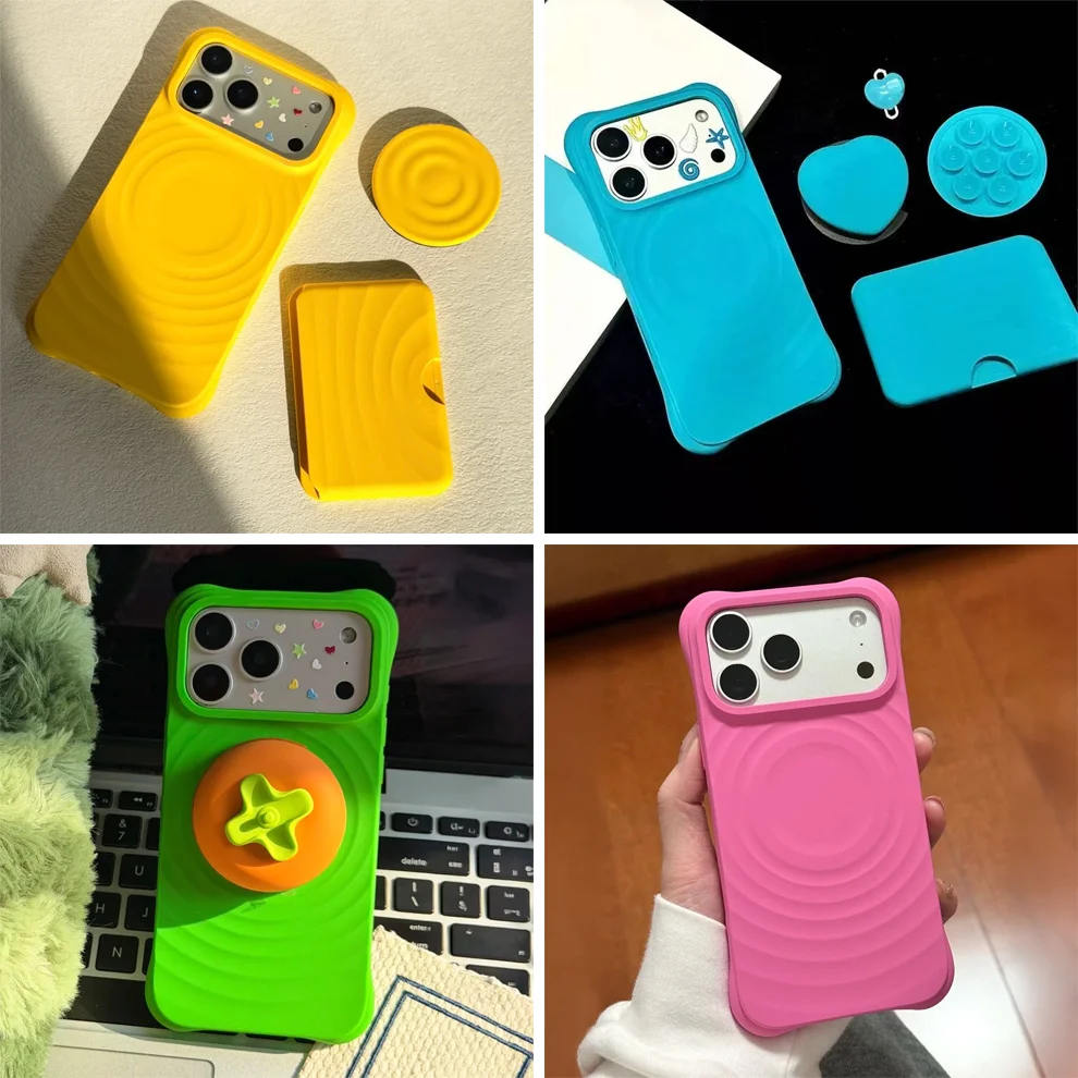 3D Silver Wave Ripple Phone Cover for IPhone 17 Pro Max 17Pro - Protective Magnetic Case