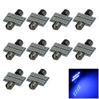 10x Blue RV 31MM Festoon Blub Side Lamp 8 Emitters 5050 SMD LED 32mm I005-B