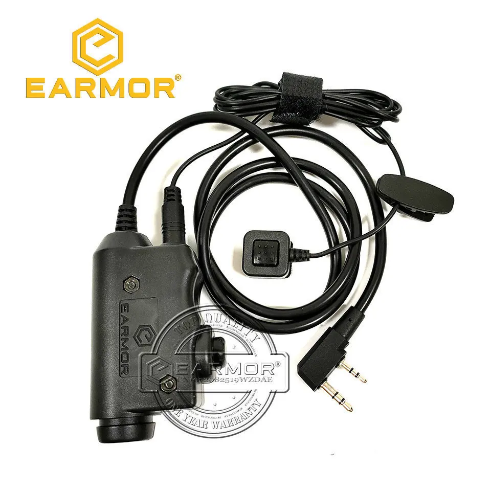 EARMOR M52 PTT Adapter Tactical Headset PTT Kenwood Midland Extend The Finger Line Button Combination