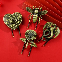 1pc Dragon King Bee Sunflower Rose Metal Bookmarks, Beautiful Gift Boxed for Book Lovers Collection, Metal Book Page Holder