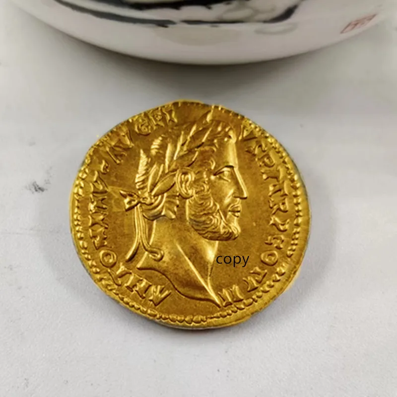 Greek Goddess Knight Commemorative Gold Ancient Rome Replica Coin Antique Copper Collectible Copy Coins