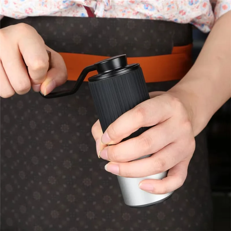 

B08B-Manual Coffee Grinder Stainless Steel CNC Cutting Handmade Coffee Bean Burr Grinders Mill Kitchen Coffee Milling Machine