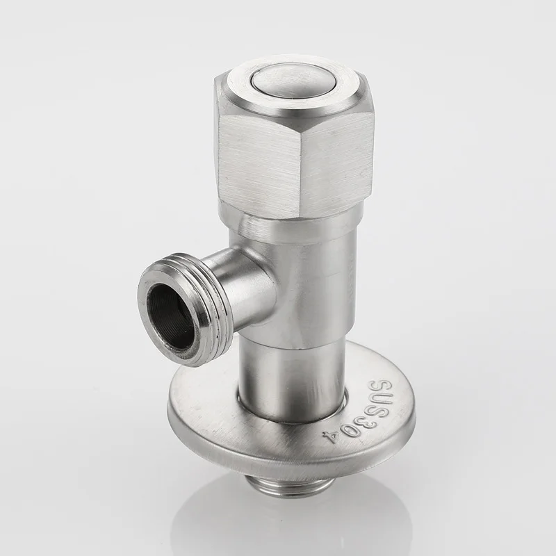 الفولاذ المقاوم للصدأ صمام زاوية G1/2 الباردة الساخنة صمام إيقاف الماء الحمام كلبشة صمام موصل ل بالوعة المرحاض حوض سخان المياه