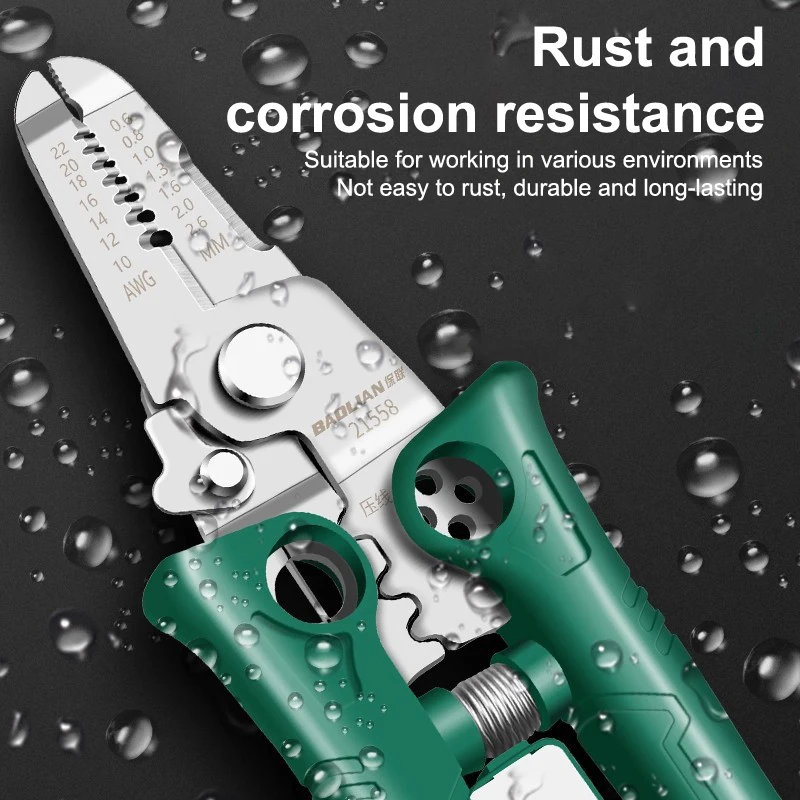 Многофункциональный инструмент для зачистки проводов 16 в 1 с тестером напряжения для электриков, сверхмощный инструмент из нержавеющей стали
