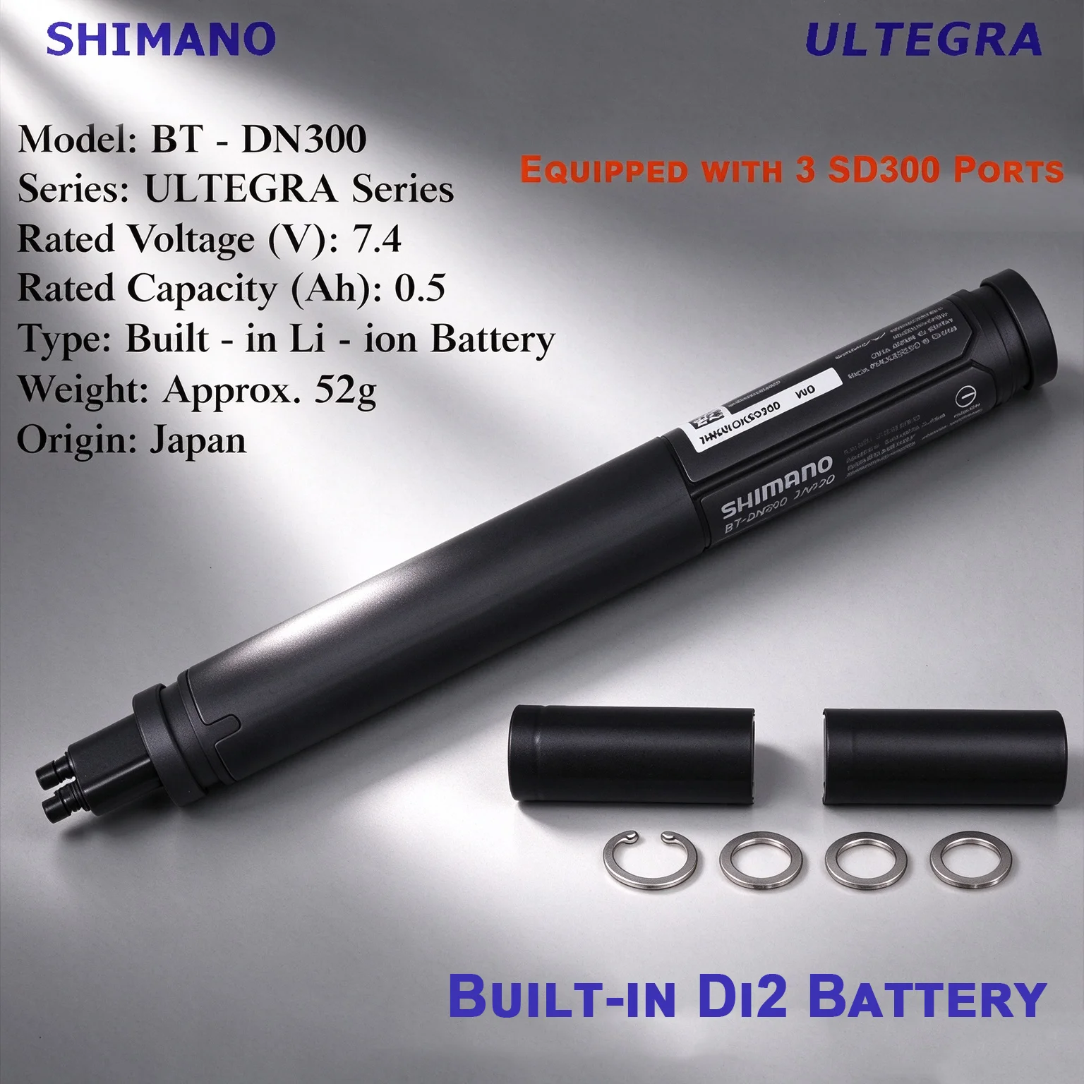 BT-DN300 Battery Ultegra Series 52G | Compatible with EW-SD300 Wires and R9250/R8170/R7170/R9270/R8150/M8150 Di2 Groupsets