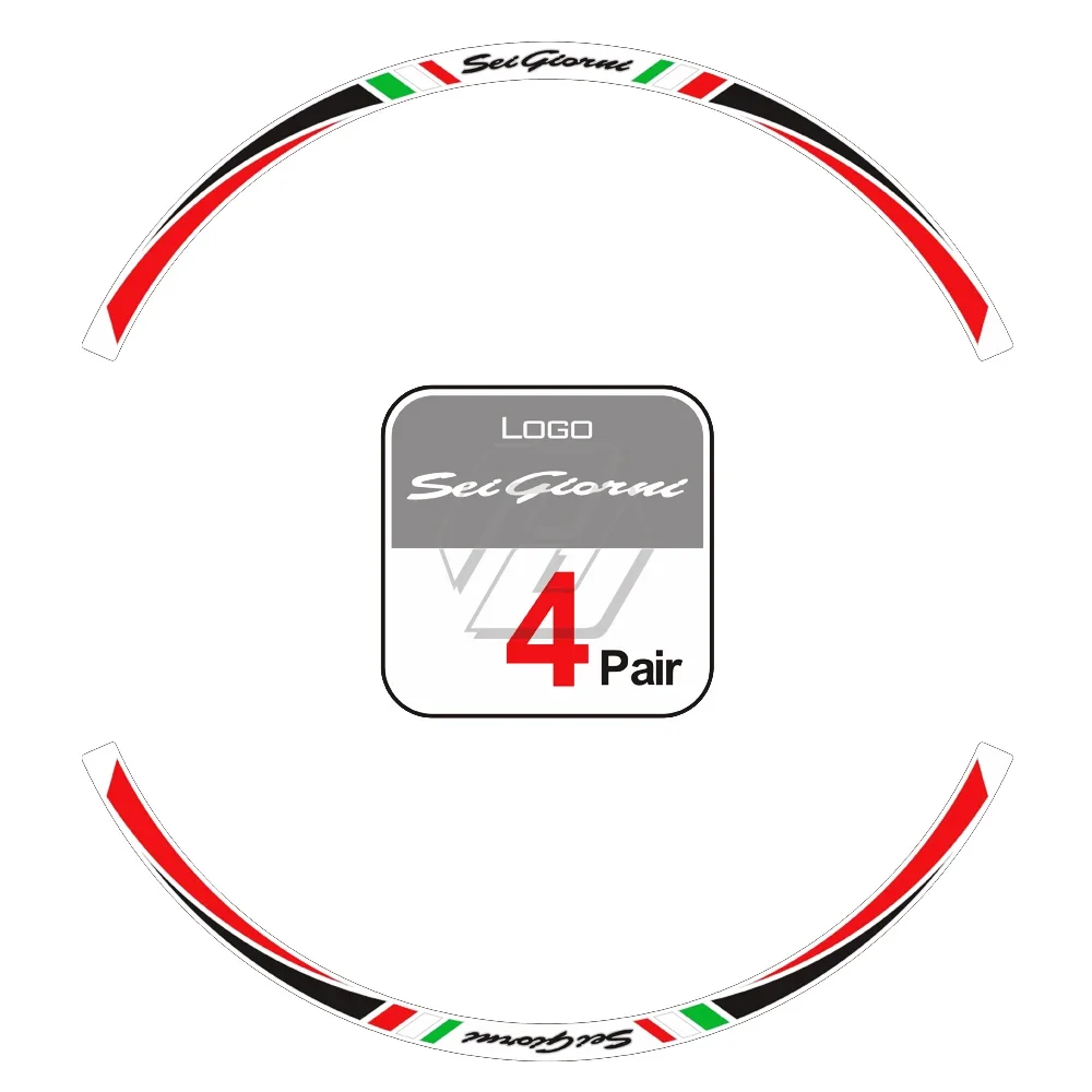

For Piaggio Vespa GTS 300 Sei Giorni II Edition Rim Decals Scooter 12" Wheel Reflective Sticker Set