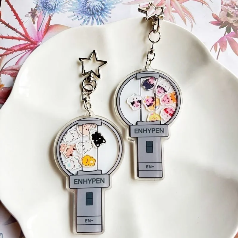 

ENHYPEN Keychain 2D Acrylic Shaker Keyring Fan Merchandise Keychains Women Men Bags Decorations Keyrings Fans Party Gifts New
