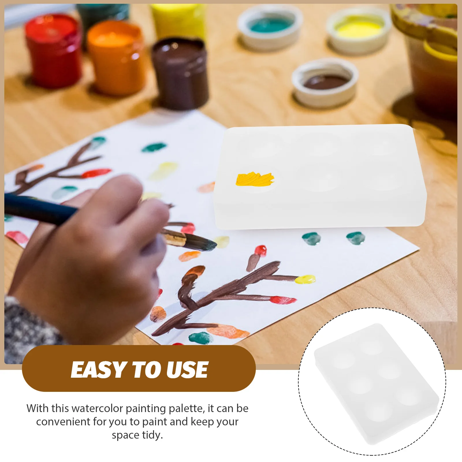 

Flexible Silicone Watercolor Palette Oil Painting Tray Compact Lightweight Durable Pigment Storage Mini Portable Paint Palette