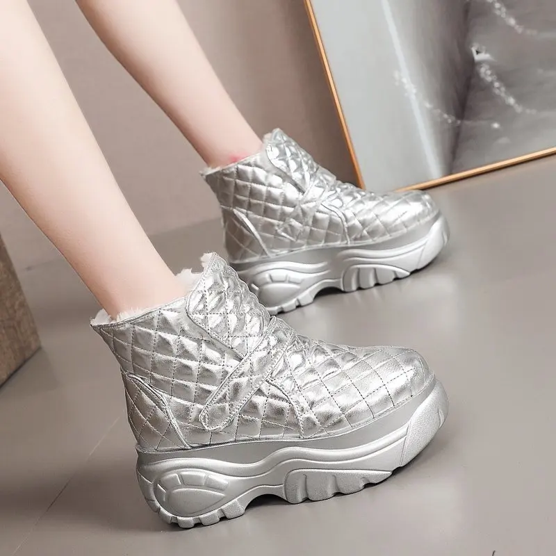 

Platform Sneakers Winter Warm Shoes Women Snow Boots Nice Pop Female Causal Shoes White Ankle Boots Sneakers