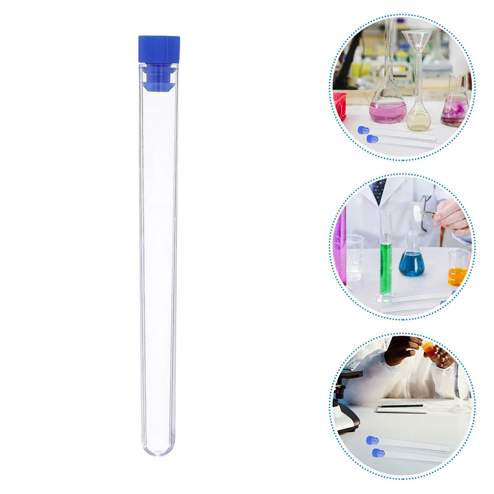 

100 Pcs Sampling Tube Lab Test Tubes Clear with Caps Plastic Storage Transparent