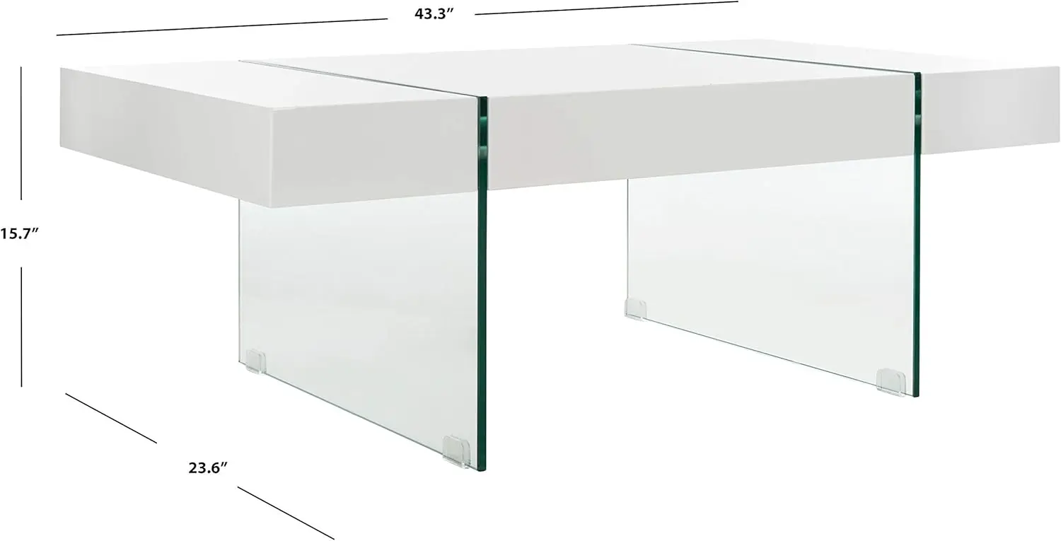 Mesa de centro Home Jacob branca e com perna de vidro