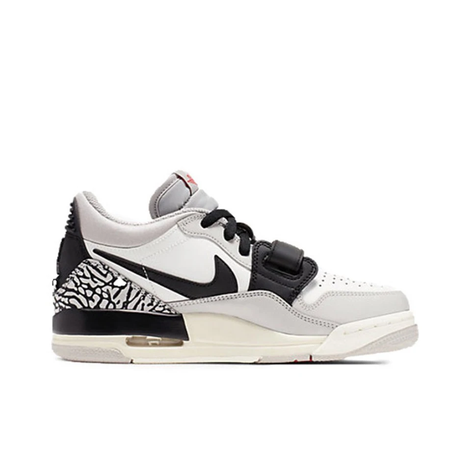 Original Air Jordan Legacy 312 Low \'White Cement\' GS Size For Women Retro Classic Casual Street Basketball Shoes CD9054-101