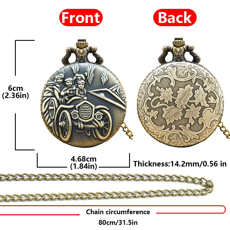 Винтажные бронзовые раскладные винтажные Резные кварцевые карманные часы с подвеской для автомобиля мужские и женские студенческие подарки