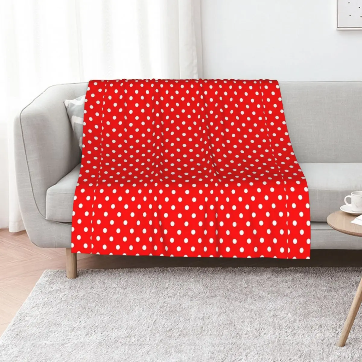 

White dots Throw Blanket Bed Fashionable warm for winter Furry christmas gifts Blankets