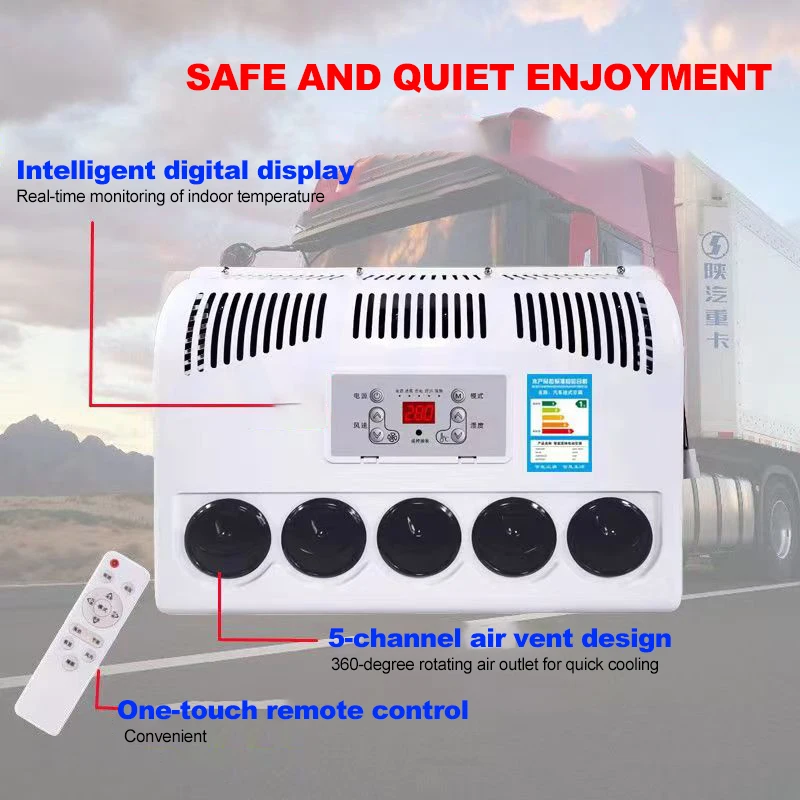 24V Large Truck Parking Air Conditioning 12V Car Mounted Cooler Truck Loading Modification Intelligent Parking Air Conditioner