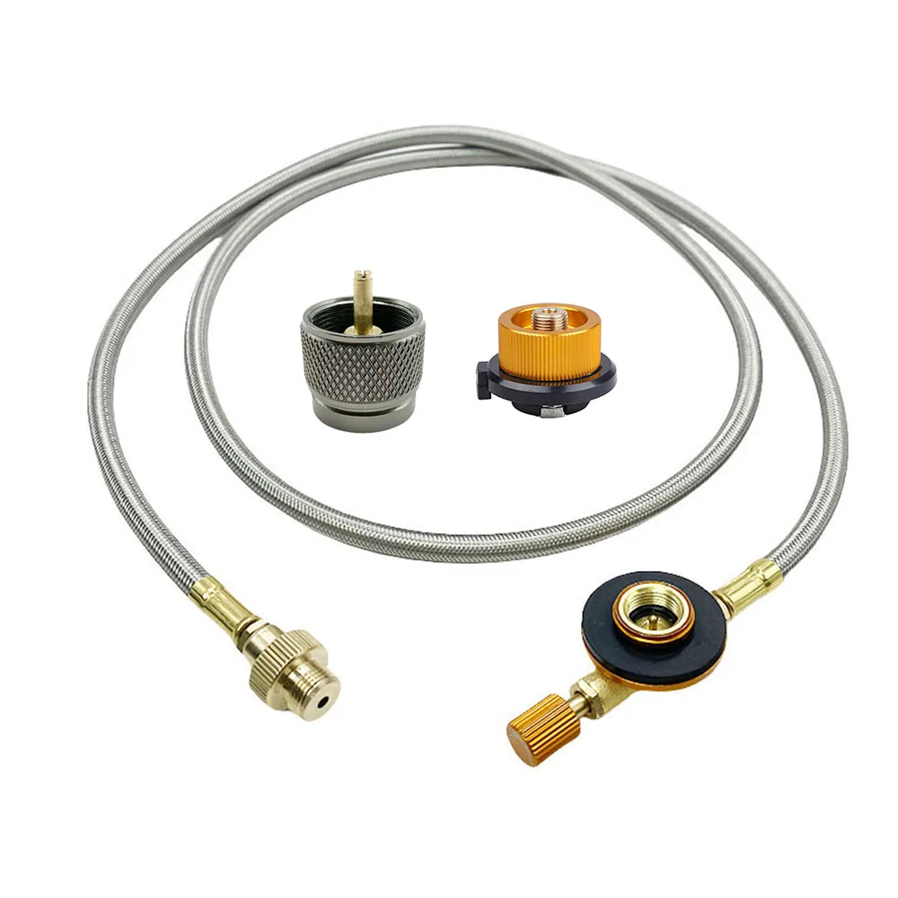 1Set Outdoor Camping Gas Stove Extension Tube Butane Gas Refill Adapter Cooking Picnic Camping Equipment Connector Accessories