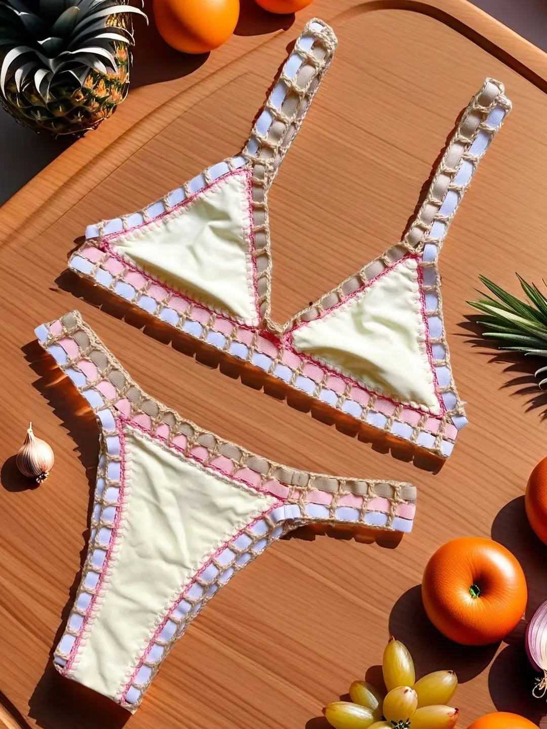 Schwarzer Häkel-Bikini, 2026, sexy Damen-Badeanzug, weibliche Bademode, Mikro-Bikini-Set, Bandeau-Badeanzug, Strandmode, brasilianischer Biquini