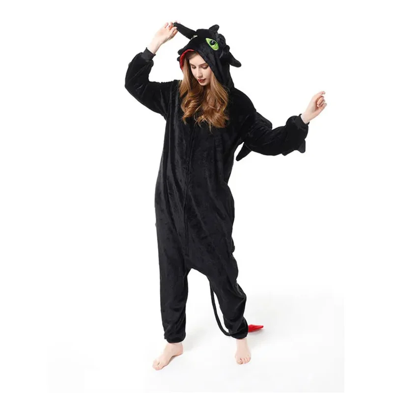Sky02 How to Train Your Dragon Onesies Toothless Pajamas Anime Kigurumi Winter Flannel Animal Cosplay Costumes Sleepwear Ju88Li