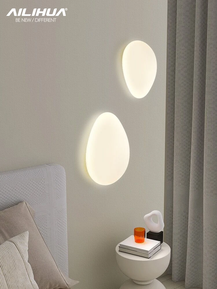 Creative Wall Lamp Nordic Minimalist Modern Pebble Bedroom Bedside Lamp Background Wall Corridor Stairway Corridor Lamps