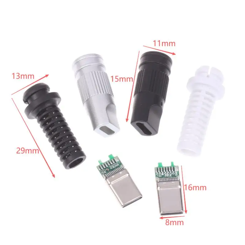2/5Pcs USB3.1 24Pin Type-C Male 5 Solder Joints With CC Solder Pad For Mobile Phone Fast Charging C To C Repair DIY Data Plug - view 6