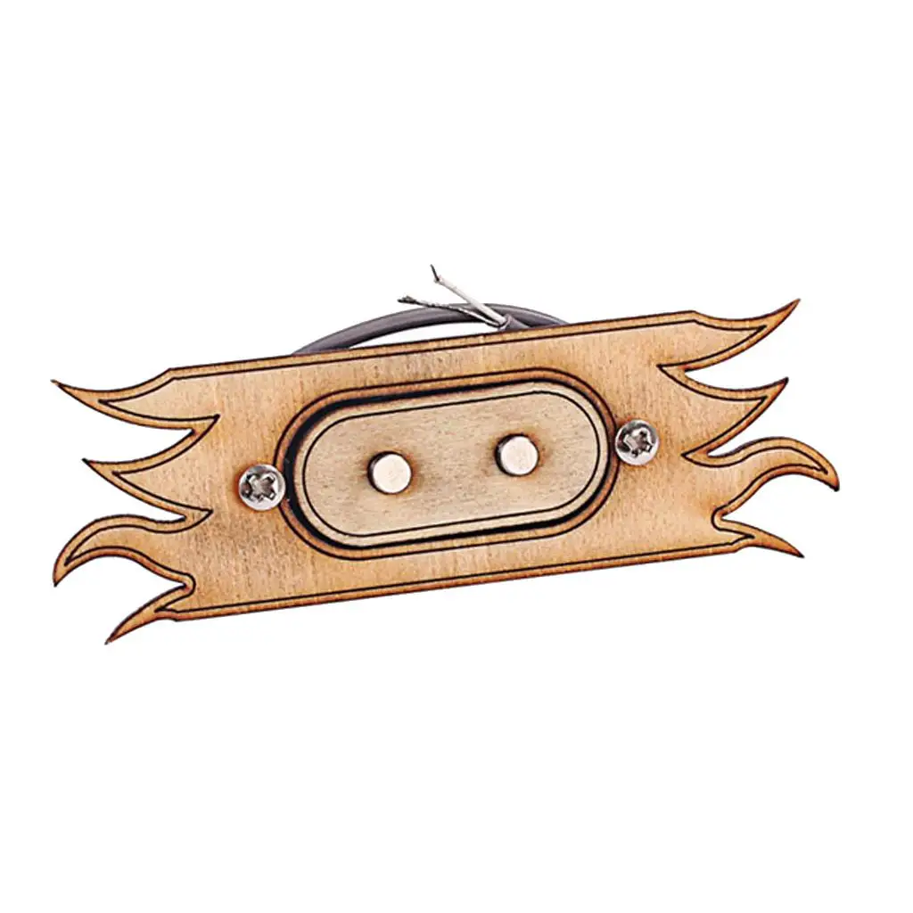 Maple Cigar Box Guitar Pickup 2 String Bridge Element Wired Magnetic Part for Custom Guitar Project