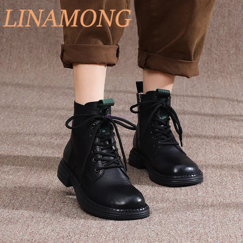 سميكة سوليد عدم الانزلاق عمال أحذية قصيرة الدانتيل يصل وسحاب جانبي تصميم دائم لينة وحيد الرجعية أحذية نسائية عادية