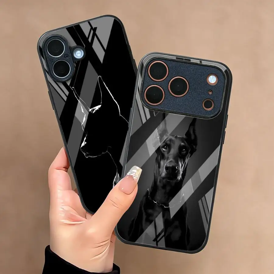 Case for iPhone 17 Pro Max 8 15 Plus 12 13 16 XR 14 Air 11 Glass Phone Cover Cool Doberman - view 5