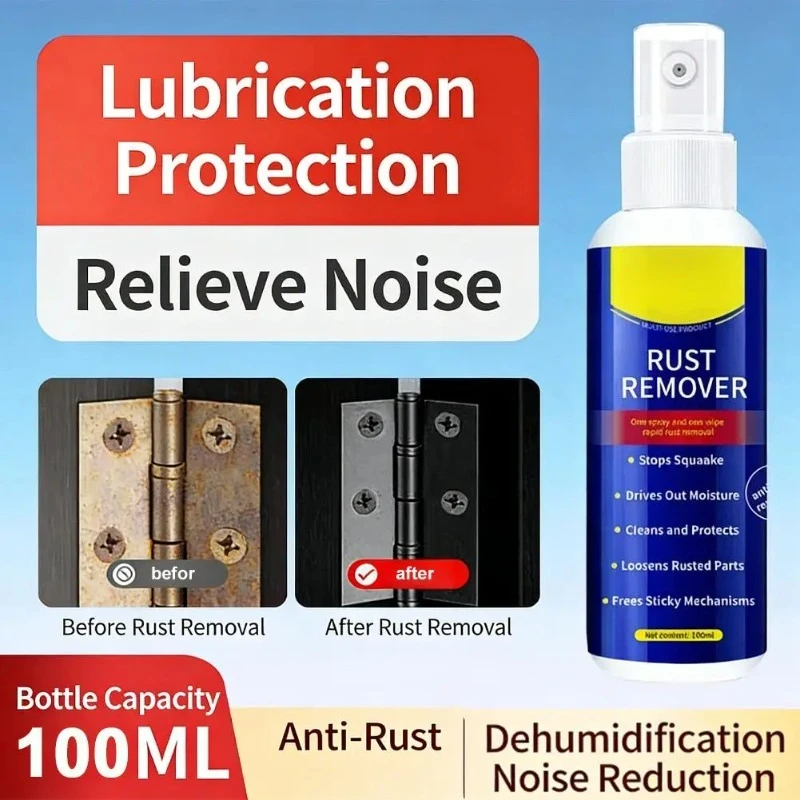 Rust Remover Spray Lubricant, Multi-Purpose Anti-Rust Formula for Vehicles Tools Chains, Fast-Acting Cleaner & Conditioner,