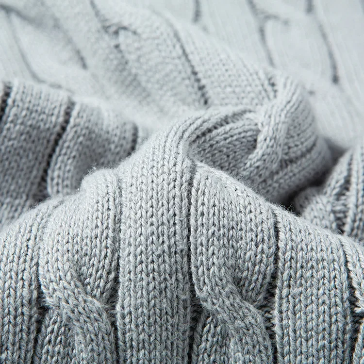 100% Baumwolle Herren Strick-Poloshirt Kurzarm Baumwolle Zopfmuster Retro Umlegekragen Lässiges Business-Oberteil – Detail 7