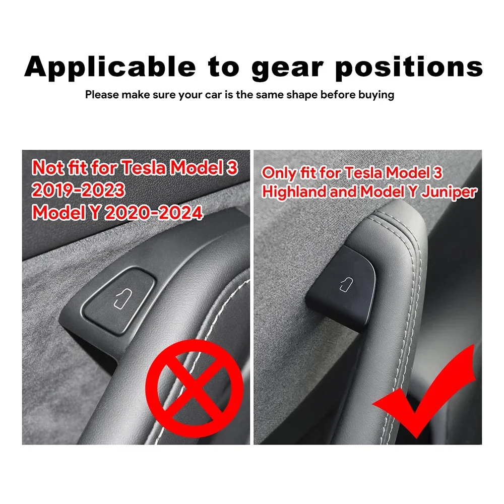 For Tesla Model 3 Highland 2024-UP and Model Y Juniper 2025-2027 Door Switch Cover Trim Silver ABS Interior Replacement Panel