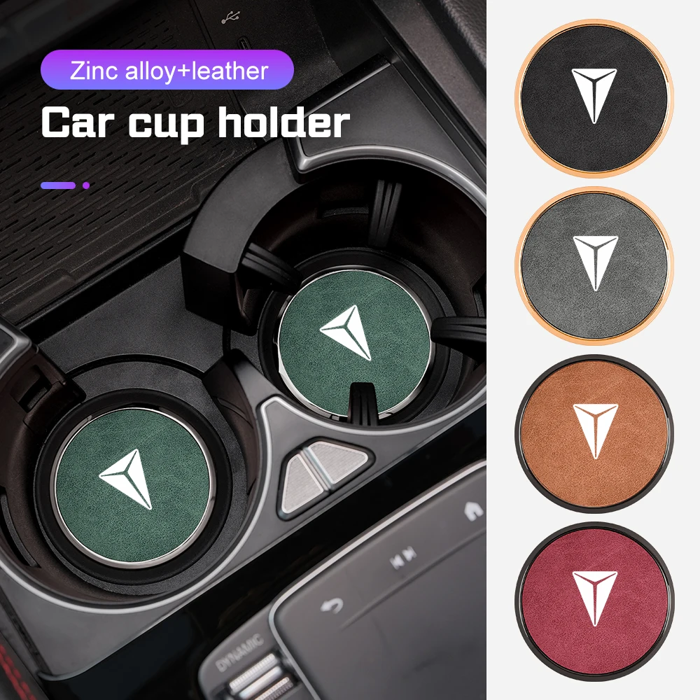 Acessórios de Porta-Copos de Metal e Couro para Carro, Compatíveis com Changan DEEPAL S7 S07 G318 S09 S05 L07 SL03, Tapetes Antiderrapantes para Suporte de Copos