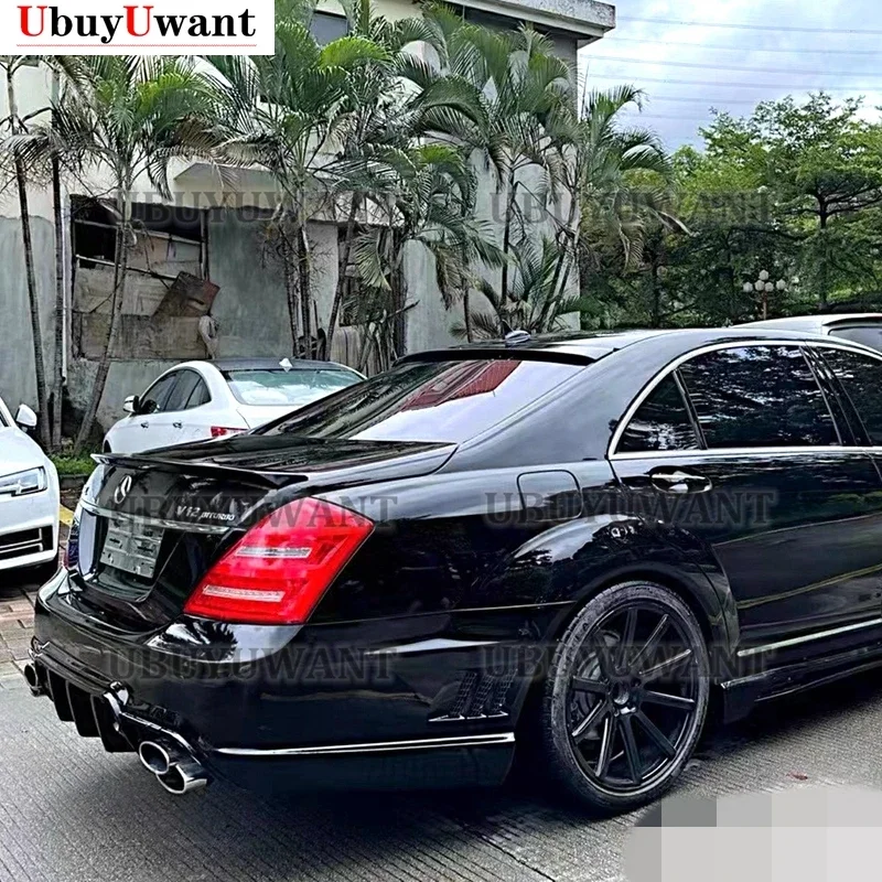 Für benz s Klasse w221 Spoiler 2011-2016 s65 abs Kunststoff unbemalte Farbe Heckdach Spoiler Flügel Kofferraum Lippen Stiefel Abdeckung Auto Styling
