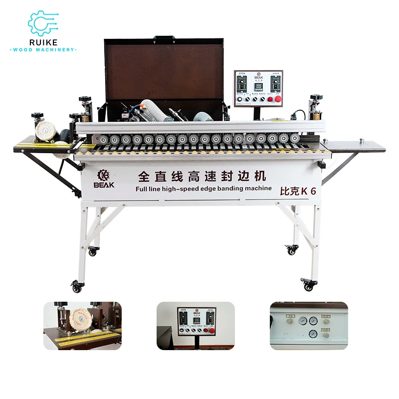 

Популярная горячая распродажа Wanjia, новая модель, твердая лента из ПВХ, деревообрабатывающая портативная машина для производства кромок K6 с 5 функциями для