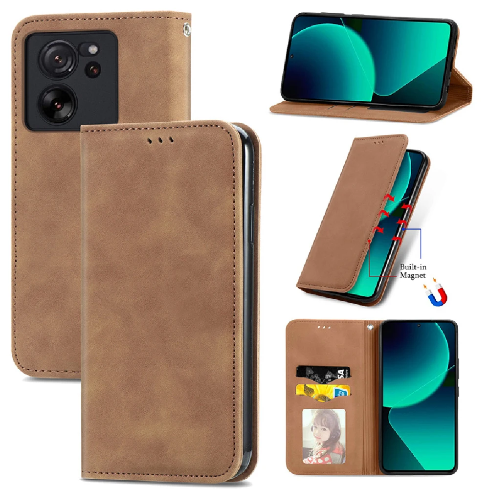 

For Xiaomi 13T 13 12T 12S 11 T Pro 14 Ultra 5G Magnetic Leather Wallet Case Mi 11 12 13 Lite 10T 10 T 9T 11T 13T 14 Pro Cover