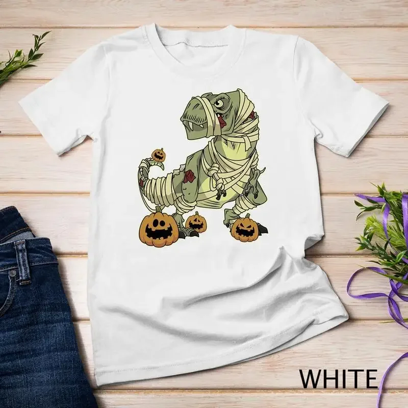 Zombie T Rex Funny Halloween Zombie Pumpkin Tyrannosaurus Unisex T shirt