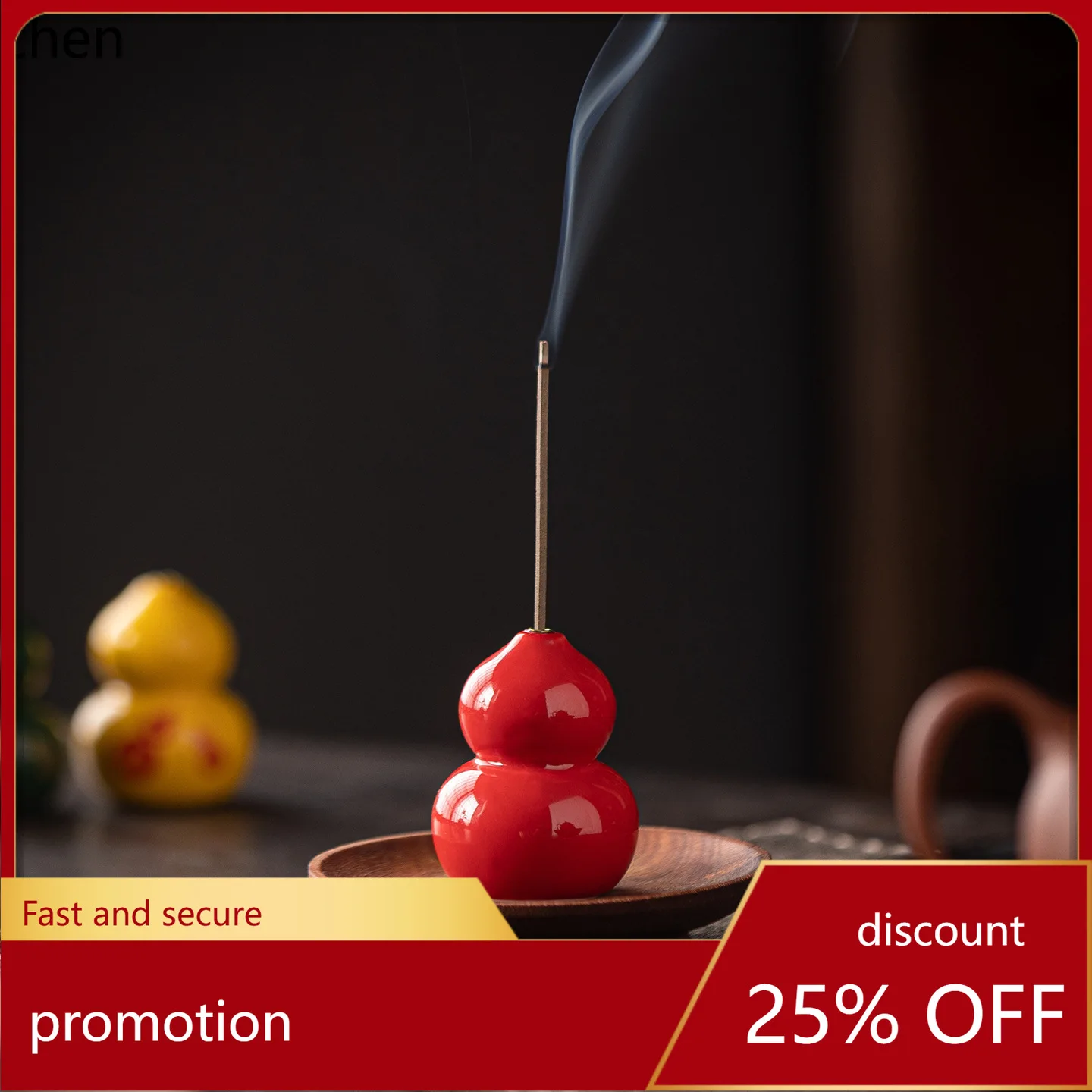 Cz fulu line incense burner ceramic colorful small gourd incense holder zen tea table desktop aromatherapy furnace small