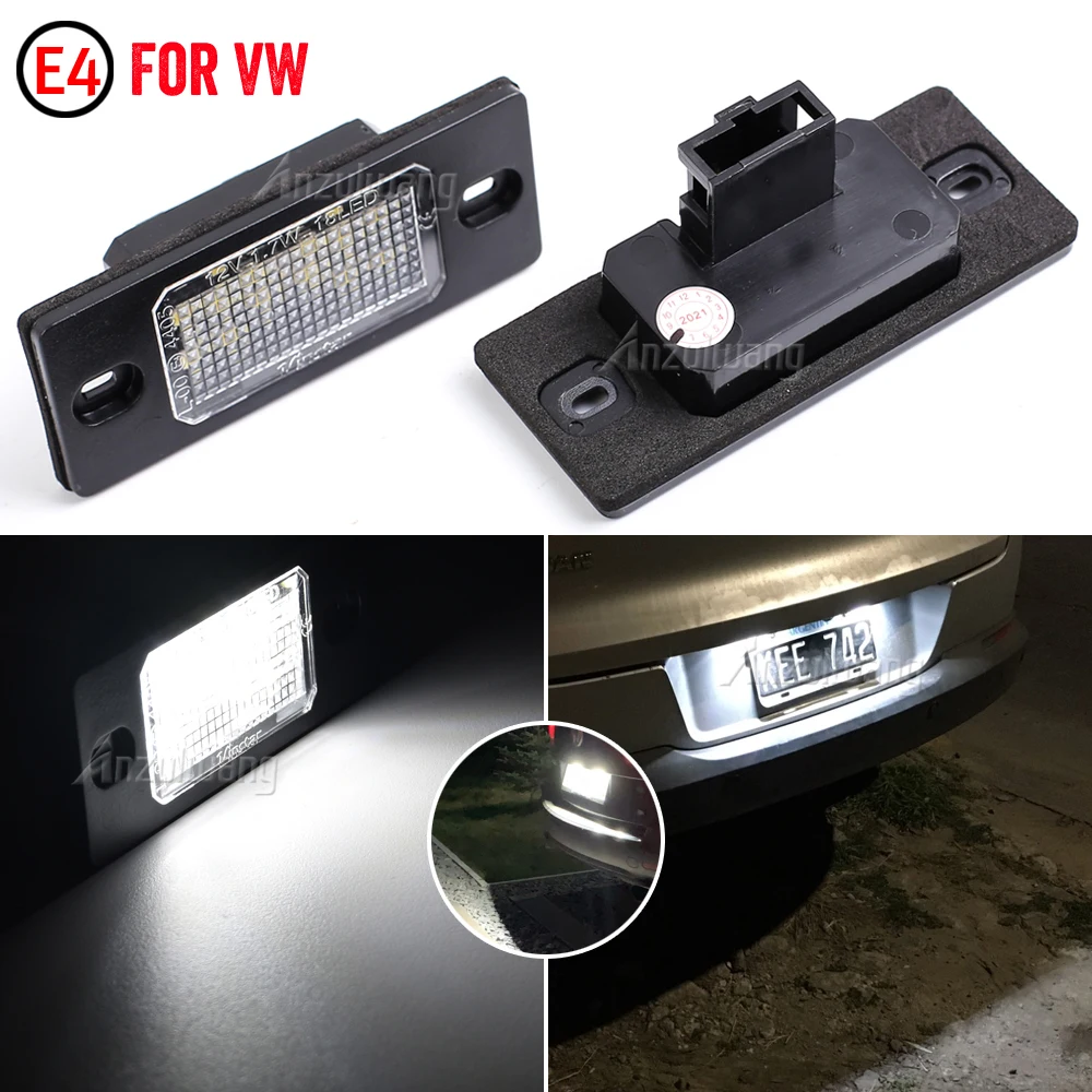 

2Pcs Canbus LED Car License Number Plate Light Lamp White For VW Touareg 1G1 2002-2009 Tiguan 2009-2012 Golf 5 Passat B5.5