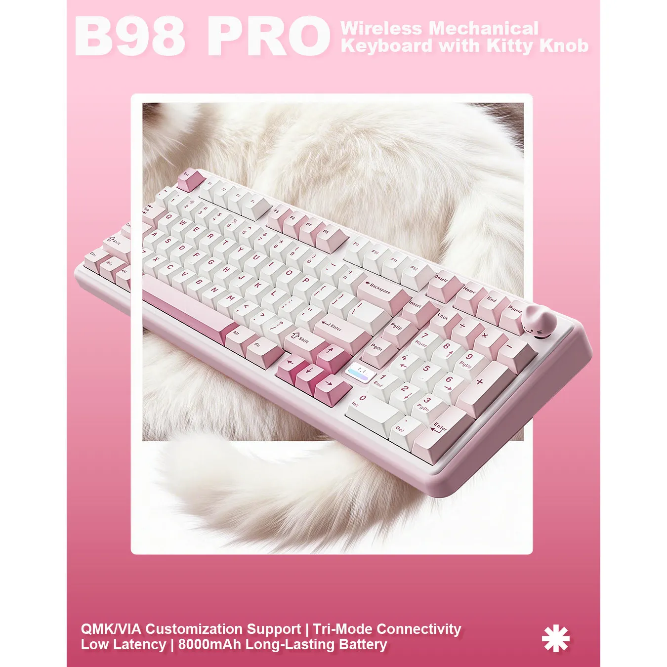 YUNZII B98 PRO QMK/VIA 98% トライモード ワイヤレス メカニカル