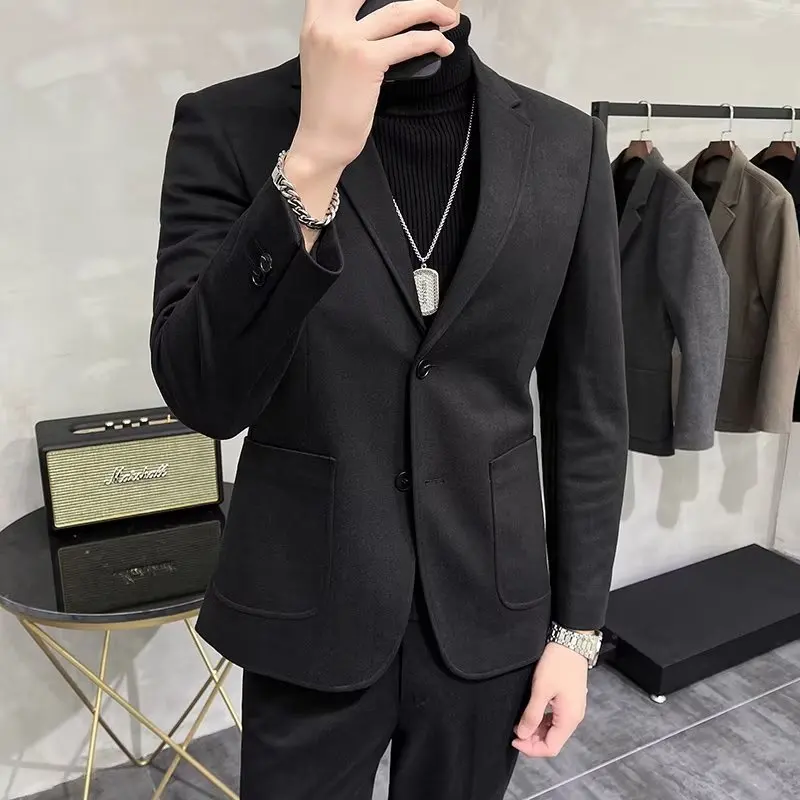 (049) Men's suit, slim fit, Korean style, autumn and winter new style, simple, high-end casual suit, men's jacket