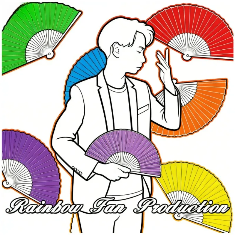 

Rainbow Fan Production Seven Times by Angel Stage Magic Trick Party Show Illusion Props Magician