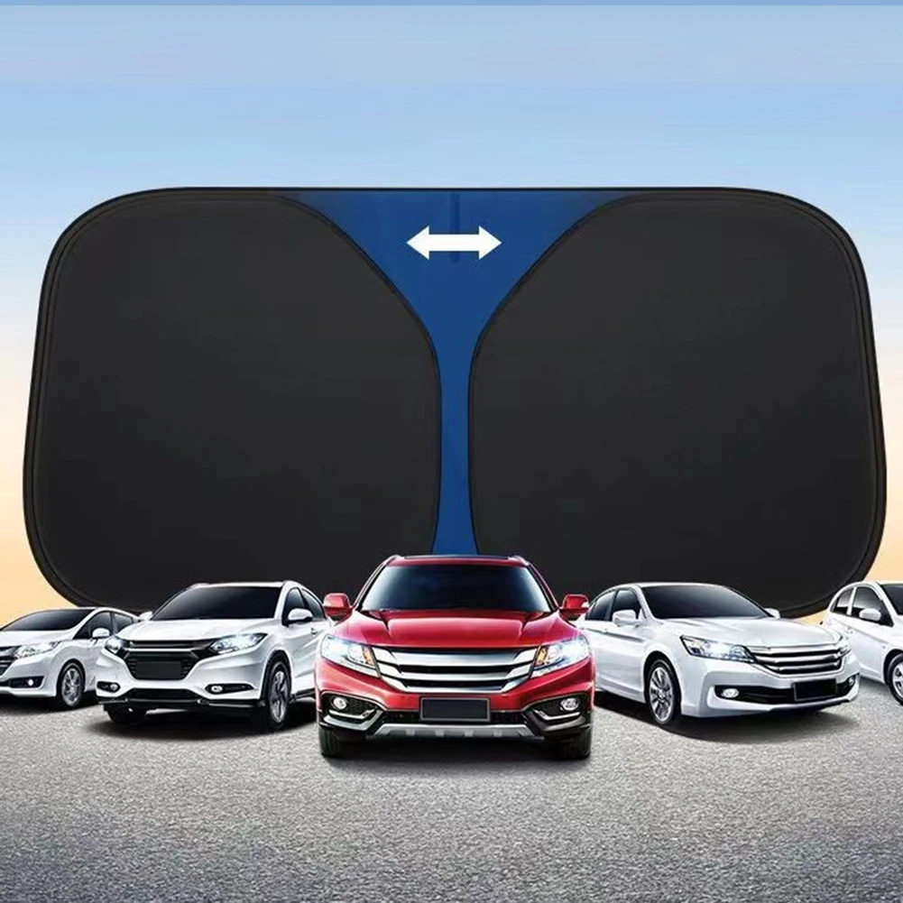 1x Car Windshield Direct Installation Foldable Cover Front Glass UV Block Sun Visor Shield 140 * 80cm Brand New