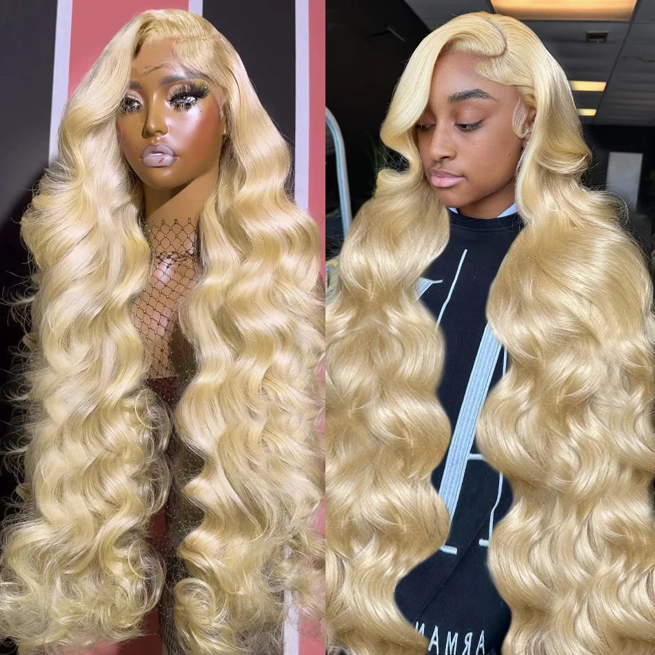 Rosabeauty 613 Blonde HD Lace 13x6 Wigs Human Hair Body Wave 13X4 Frontal Water Wave Colored 250 Density Natural Baby Hair