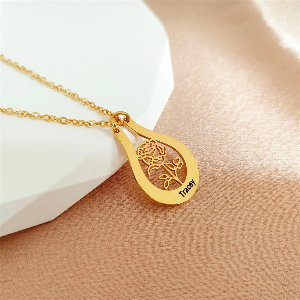 สร้อยคอพร้อมจี้ดอกไม้ประจำวันเ - Birth Flower Necklace บทวิจารณ์และราคา