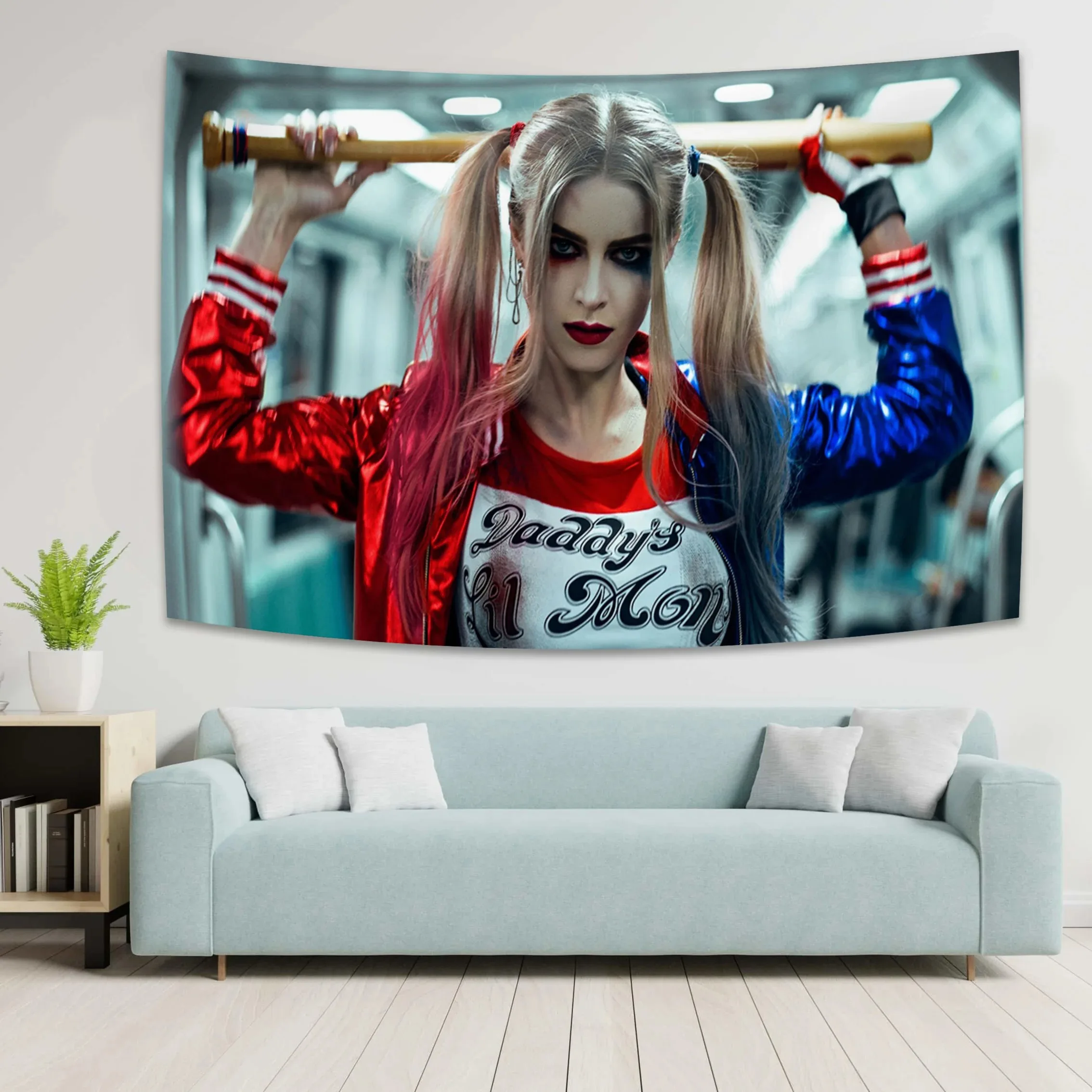 Classic Movie Jokers Female Tapestry Hippie Charming Girl Bedroom Canvas Wall Decoration