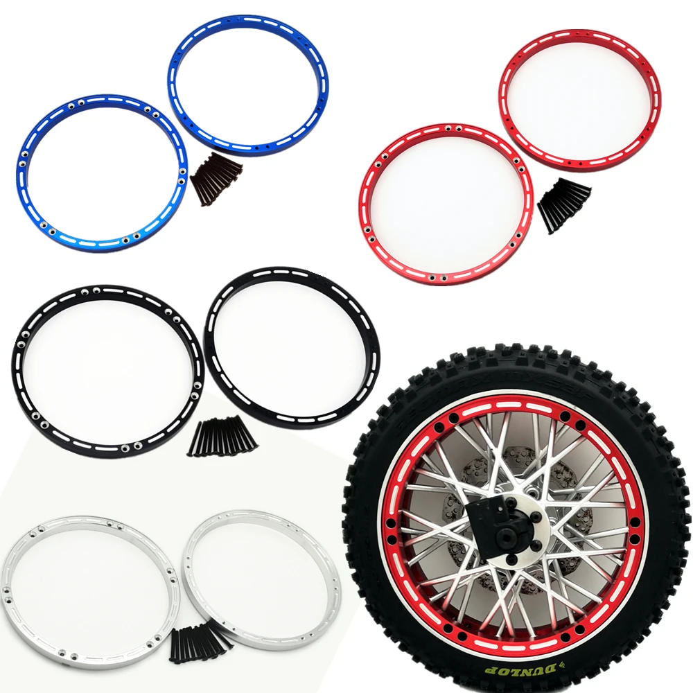 Aluminum Front Wheel Reinforcement Rings for Losi 1/4 Promoto MX Motorcycle Compatible with LOS46002